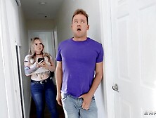 Busty Ella Knox and Jasmine Wilde get their eager pussies drilled in reality threesome