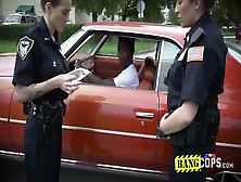 Two Women Cops Follow A Black Guy In A Vehicle.