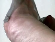 Stocking Foot rubbing up close in FF nylons