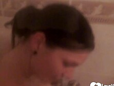 Beauty notices the camera and pleasures herself