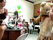 DANCING BEAR - Alaina Brooke's CFNM Fiesta With Gigantic Meat Male Strippers!
