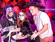 Youngster Getting Boned by Her New Stepbrothers at Halloween Party - Fuckanytime
