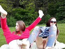 Swedish sisters Lorry and Maya playing together