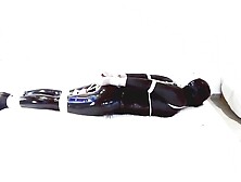 All black time lock self bondage