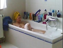 Hot wife caught shaving puss and masturbating in bath room