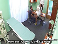 Sexy nurse fucks doctor on his desk