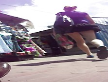 filming some chicks upskirt (fake) on the street