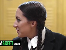 Punk Cutie Wednesday Adams Has an Interracial Trio With Her Classmates