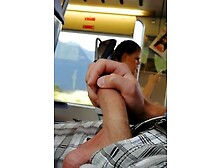 Girl Sees Train Flasher & Moves Away