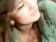 Stripteasing hot busty playing with her big tits and seducing on webcam