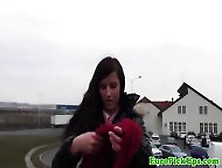 European Girlnextdoor Flashes For Cash