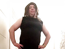 Nicki-Crossdress Sexy Black Dress,  Stockings & High-Heel-Boo