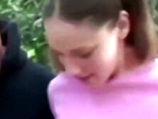 PARK BANG virgin Lauren Gets Destroyed by a Massive BBC in Public!