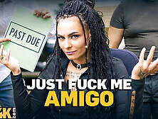 Hot Brunette with Pierced Nipples and Tattoos Fucks Stranger in Woods - Alexa Throat & Jack 23