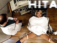 Naked BTS From Channy Crossfire,  Dr Hitachi&rsquo;s Hysterial Treatments,  Channy is Restrained and Released At GirlsGoneGyno. C