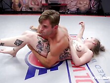 Mixed naked Wrestling Fight Nathan Bronson vs Kaiia Eve eating