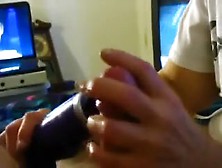 my girl giving me a vibrate handjob