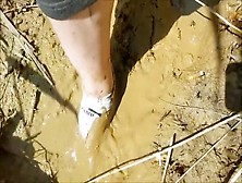 Muddy White Puma Socks