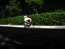 slut self-bondage enema and excreted in public 1