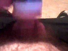 Flashlight stroking average white dick