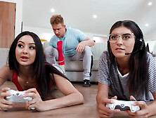 Leggy babe seduces her roommate because why the fuck not