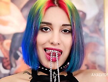 Rainbow Youngster Slut Roxy Lips Vs Tough Daddy Nick Rock ! Deep anal balls,  slaps,  licking male rear-end,  hard NRX074