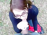 Forest Blowjob with cum swallow