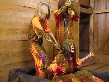 Green Is the New Orange lesbian threesome in shit