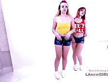 Lesbian Teenagers Tease And Strap On Orgasms In Studio (18+)