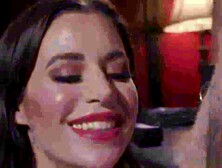 Stunning femdom fucking strapped man