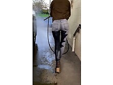 Girl With Nice Ass Pees Her Pants