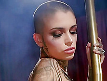 Alt pole dancer dominates male client