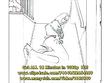 Luna Lain Strips On The Stairs In Relief