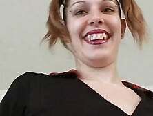 Naughty college girl Shay gives a handjob to a lucky guy