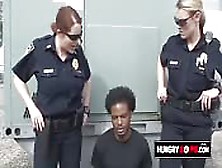 Blonde Lesbian Cop Sucking A Big Dicked Suspect