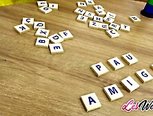 Naughty Scrabble Turns into a Steamy Lesbian Romp