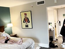 PUBLIC WEENIE FLASH.  I pull out my rod in front of a hotel maid and that babe acceded to assist me cum.