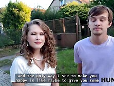 HUNT4K.  Una Fairy is banging and showing her cunt in front of her Boyfriend