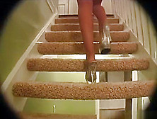 Memphis Monroe masterbating at home in her satiny Smooth Pantyhose