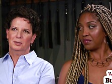 WHIPPED BOOTY - SADOMASOCHISM black breasty Taskmaster lesbo dominates in her juicy vagina