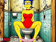 Married Housewife Gets Boned In A Public Naughty Restroom.  Porn parody