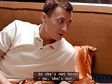 Daddy4k.  thin brunette can’t swim,  but can blow and jump on thick stepdaddy’s penis