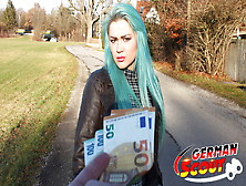 German Scout - Green Hair Teen Talk To Fuck At Real Pick Up