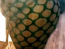 Horny art nude model slut Arina Shy sheer pantyhose dildo fucking