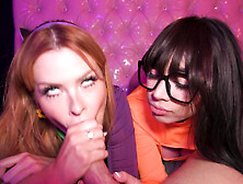 Velma and Daphne cosplay and fetish threesome