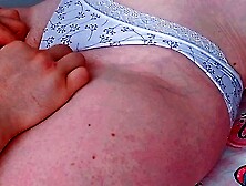 She begs me to cum while I rub her panties