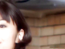 Huge nipples Mako Takeda playing solo