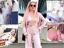 GERMAN SCOUT - Pink Hair Teenie Maria Gail with Saggy Boobies at Rough Ass sex Sex Casting