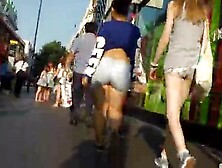 Candid Teen ass walking in tight shorts creeped