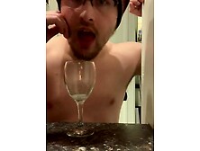 Kinky Guy Drinks His Own Piss And Drinks From Glass